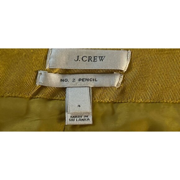 J.Crew No. 2 Pencil Skirt Womens Size 4 Mustard Yellow Wool Blend Mid-Length - Picture 6 of 8